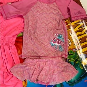 Girls Size 5 UV Skinz 2 piece bathing suit